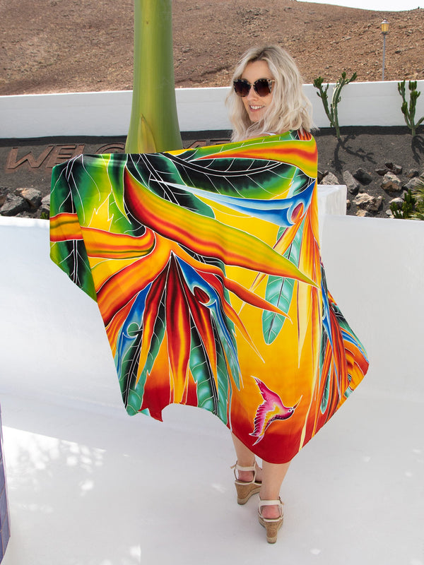 Hummingbird Hand Painted Sarong - Hula Beach-Sarong-Hula Beach