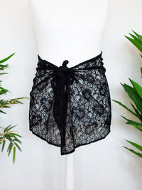 Black Lace Mini Sarong - Hula - Sarong - Hula