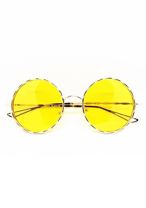 Yellow Round Sunglasses - Hula - Sunglasses - Hula Beach