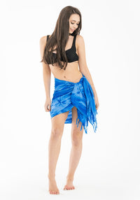 Azure Blue Tie Dye Mini Sarong - Hula Beach-Sarongs-Hula Beach