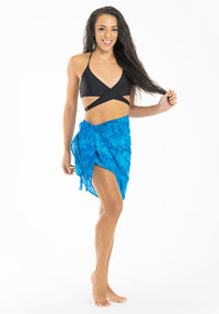 Blue Acid Wash Mini Sarong - Hula Beach-Sarong-Hula Beach