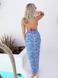 Blue & Pink Leopard Print Sarong - Hula Beach-Sarong-Hula Beach