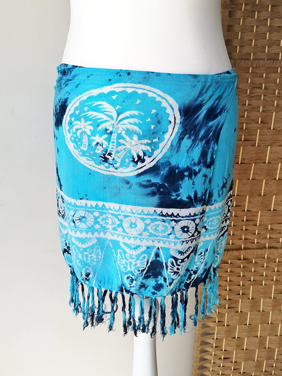 Blue Tie Dye Mini Sarong - Hula Beach-Sarong-Hula Beach