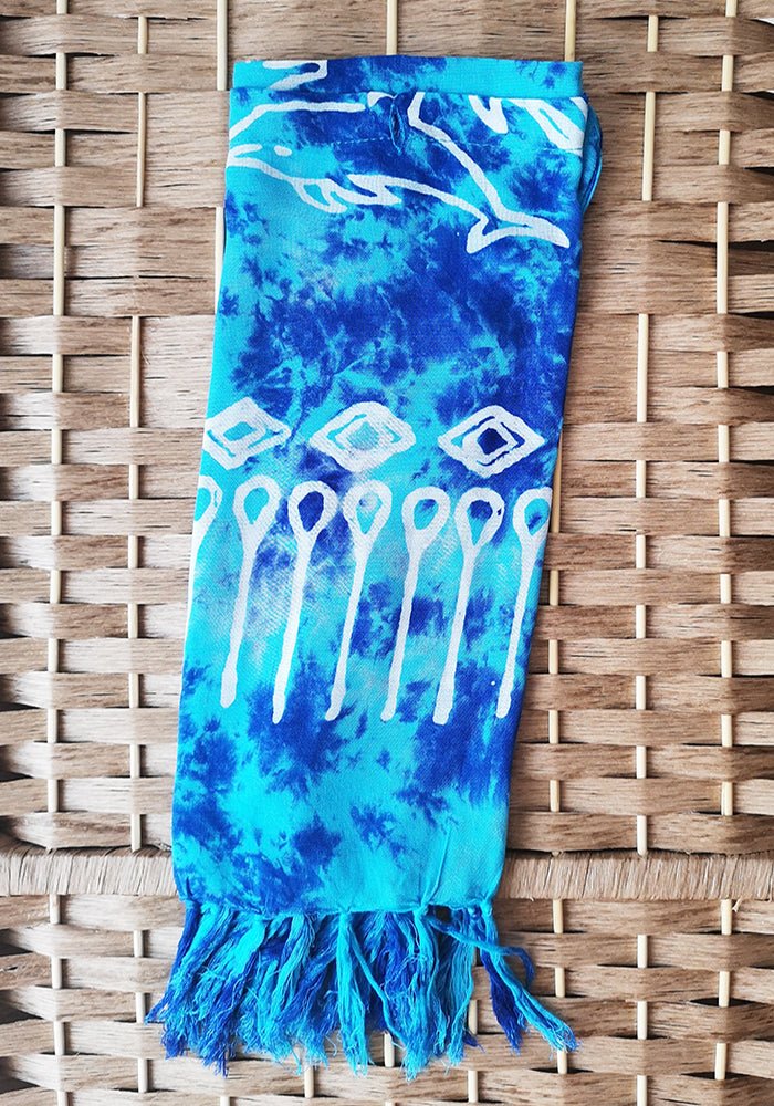 Blue Tie Dye Mini Sarong - Hula Beach-Sarong-Hula Beach