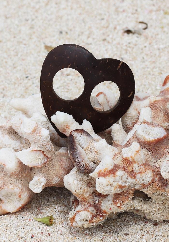 Coconut Shell Heart Buckle - Hula Beach-Sarong Ties-Hula Beach