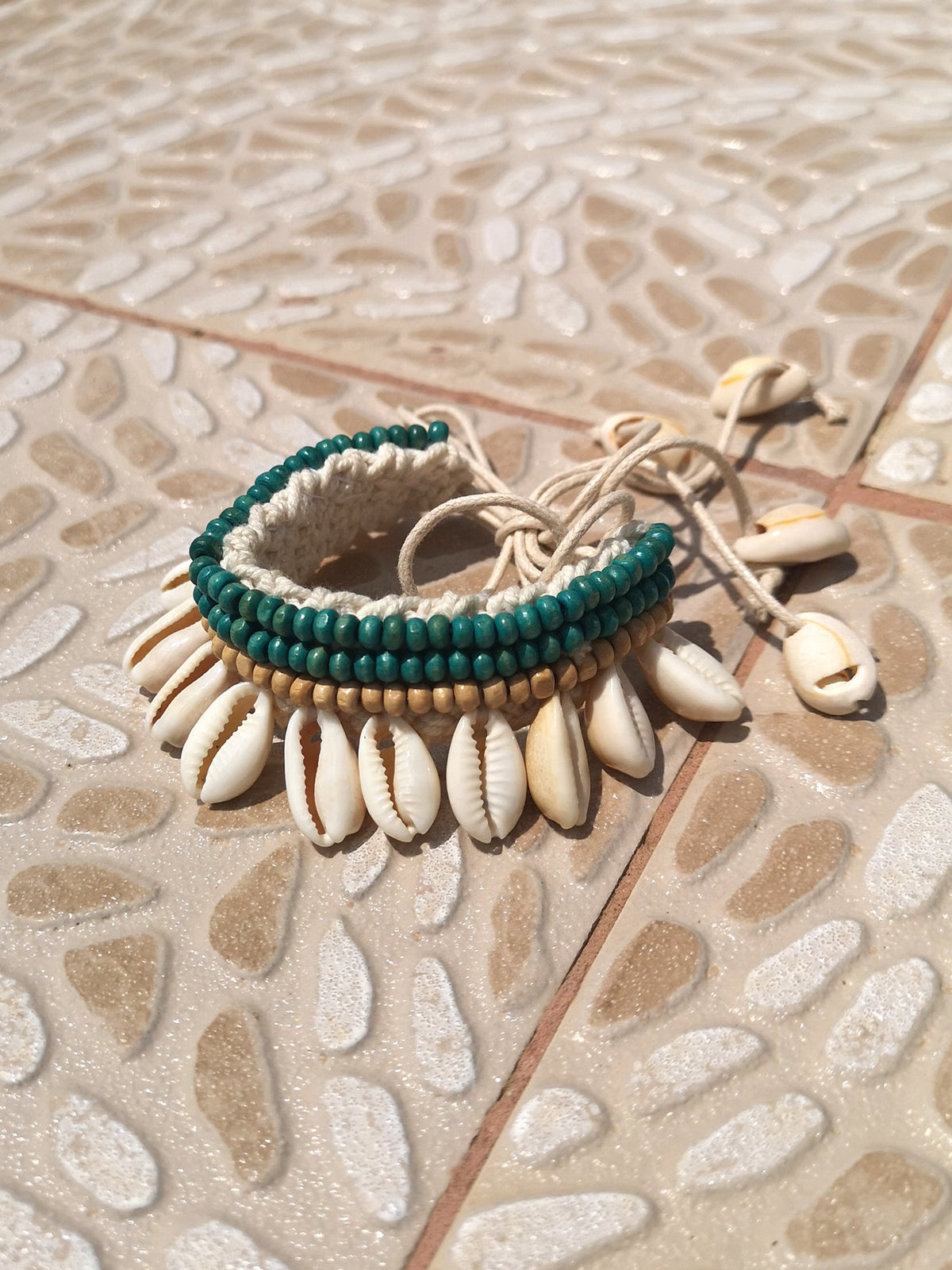 Cowrie Shell Anklet Cuff - Hula Beach-Anklets-Pineapple Island
