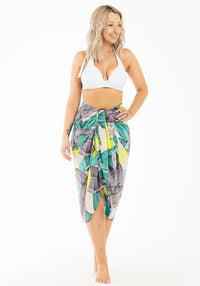 Green Tassel Banana Palm Print Sarong - Hula Beach-Sarong-Hula Beach