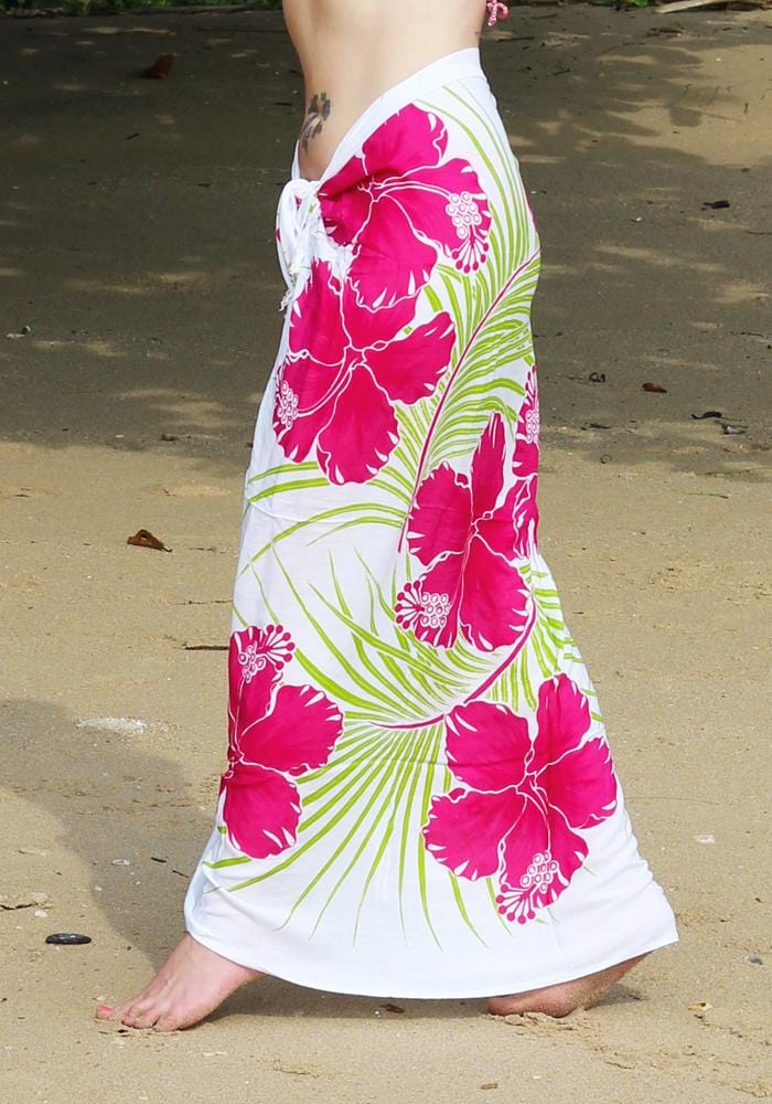 Hawaiian Pink Long Sarong - Hula Beach-Sarong-Hula Beach