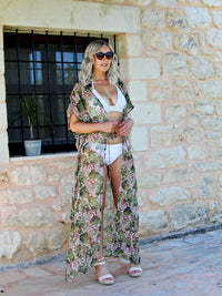 Leopard Print Jungle Full Kaftan - Hula Beach-Kaftans-South Beach