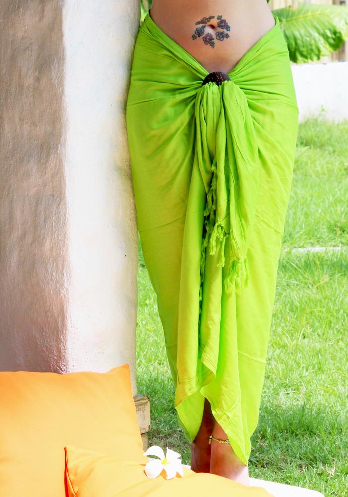 Lime Green Long Sarong - Hula Beach-Sarongs-Hula Beach