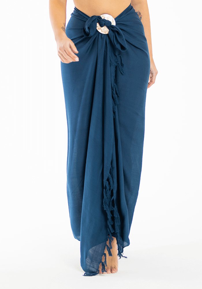 Navy Blue Long Sarong - Hula Beach-Sarongs-Hula Beach
