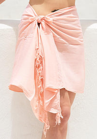 Pale Peach Rayon Mini Sarong - Hula Beach-Sarong-Hula Beach