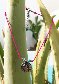 Peace Charm Pink Anklet - Hula Beach-Anklets-Pineapple Island