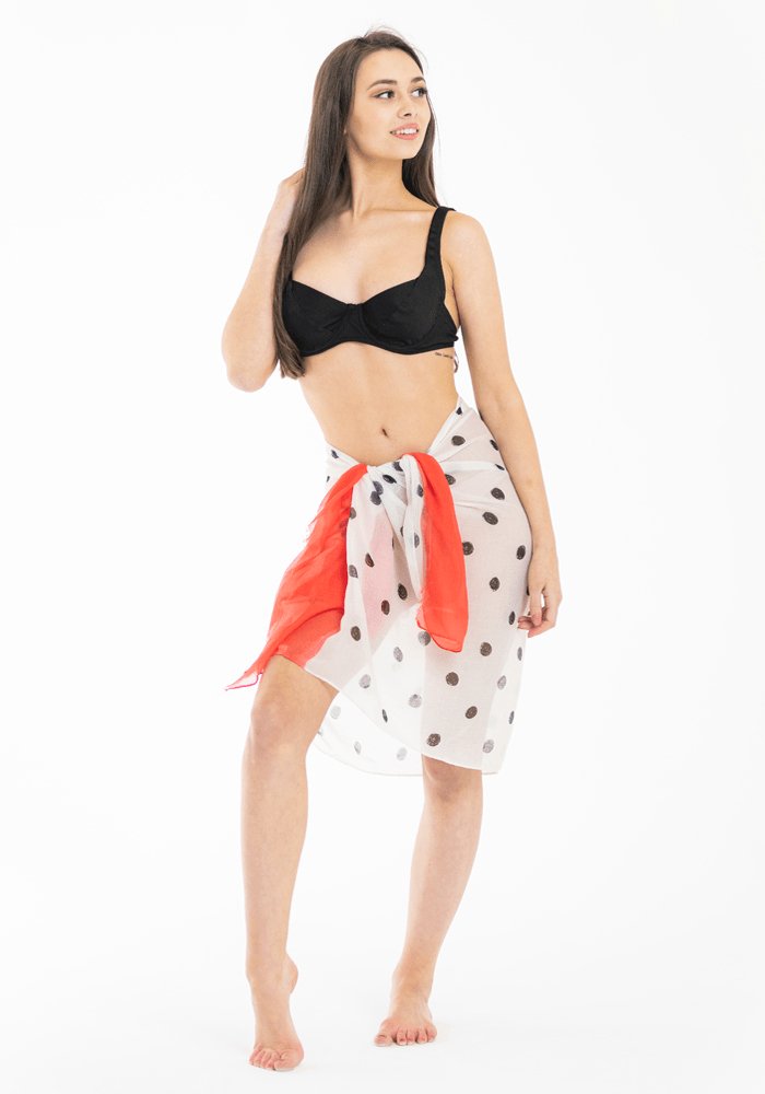 Polka Dot Red Strip Sarong - Hula Beach-Sarong-Hula Beach