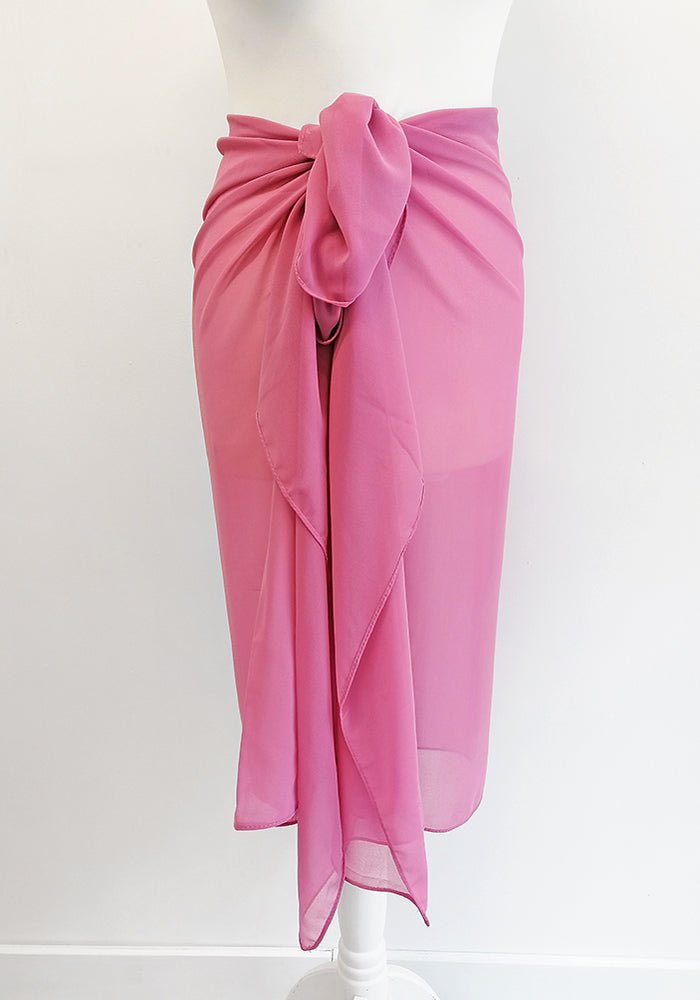 Rose Pink Chiffon Midi Sarong - Hula Beach-Swimwear-Hula Beach