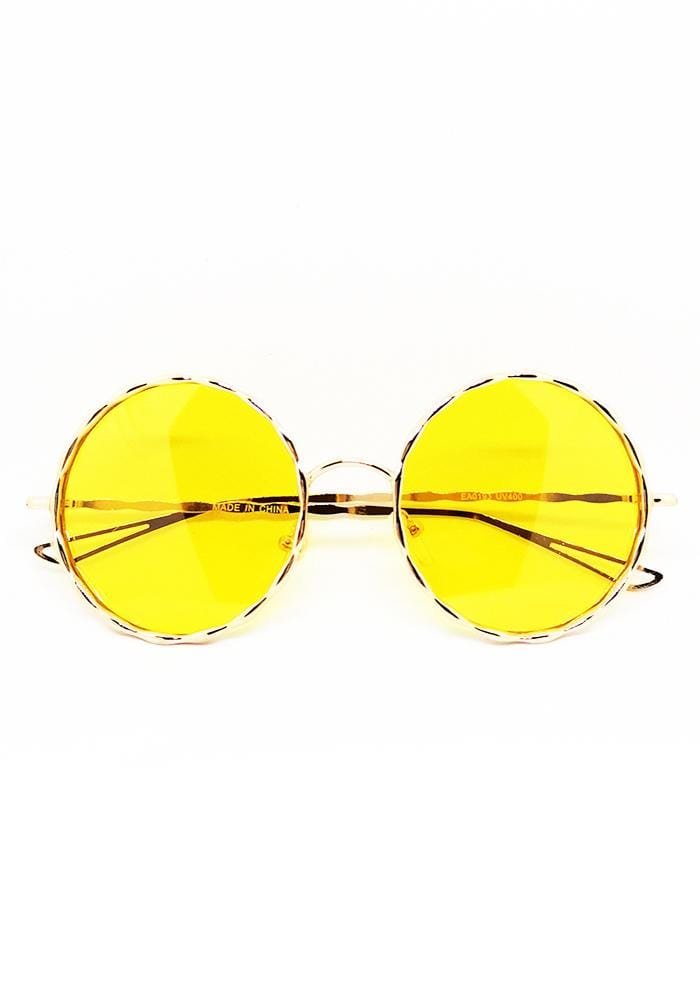 Yellow Round Sunglasses - Hula Beach-Sunglasses-Hula Beach